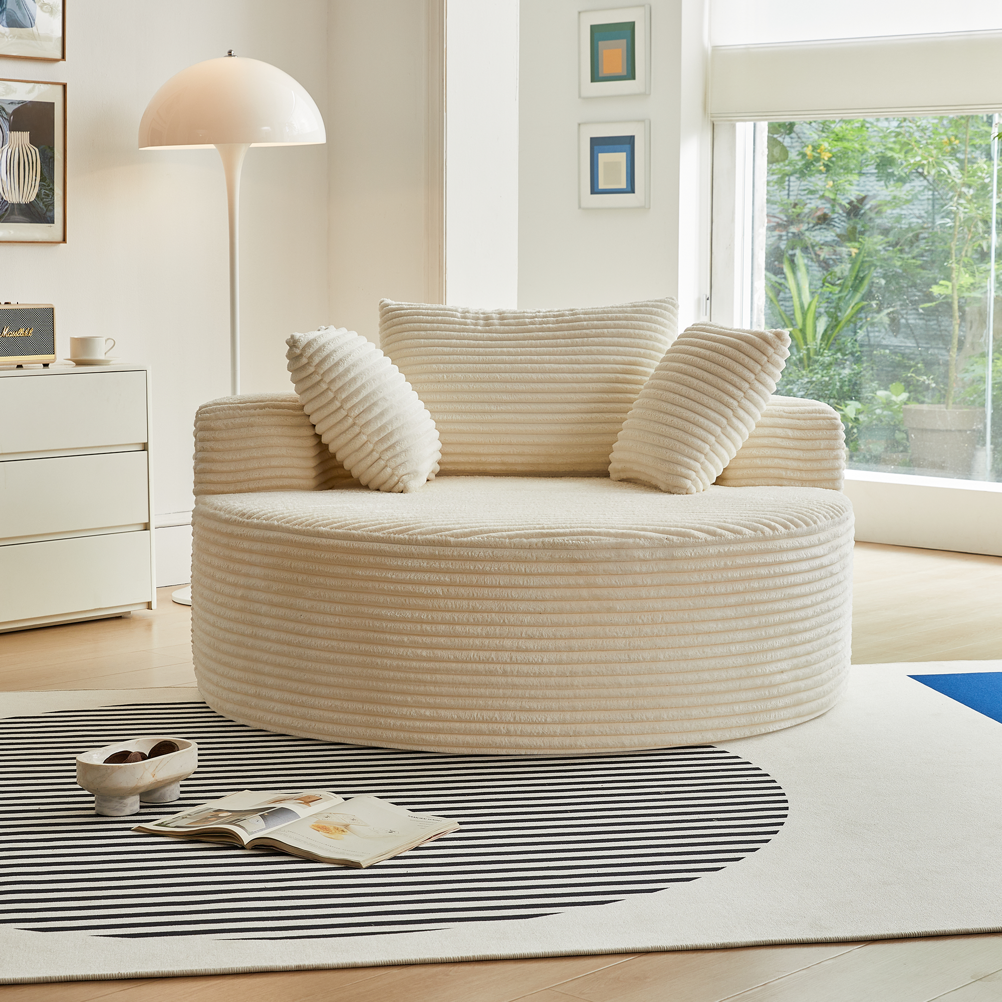 Luxe Round Corduroy Lounge Chair