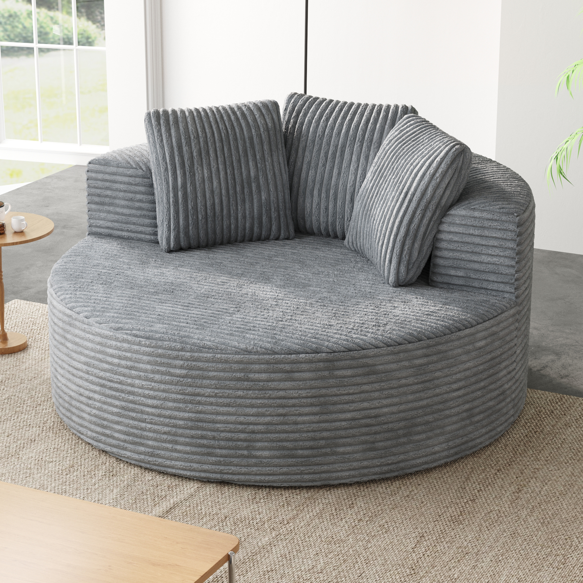 Luxe Round Corduroy Lounge Chair - Image 2