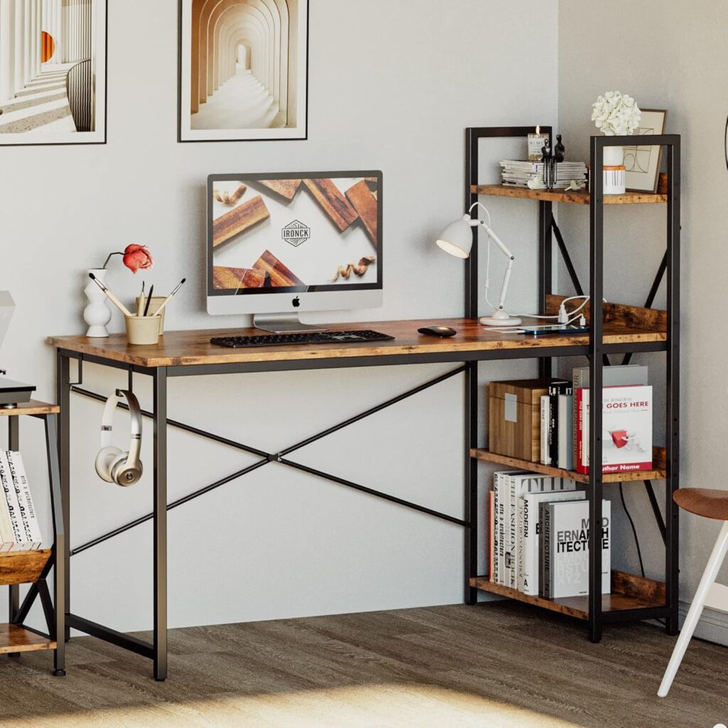 Ezra Computer Desk with Storage Shelves
