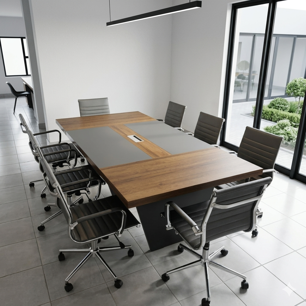 Rammy Boardroom Table & Roomit Office Chair Set