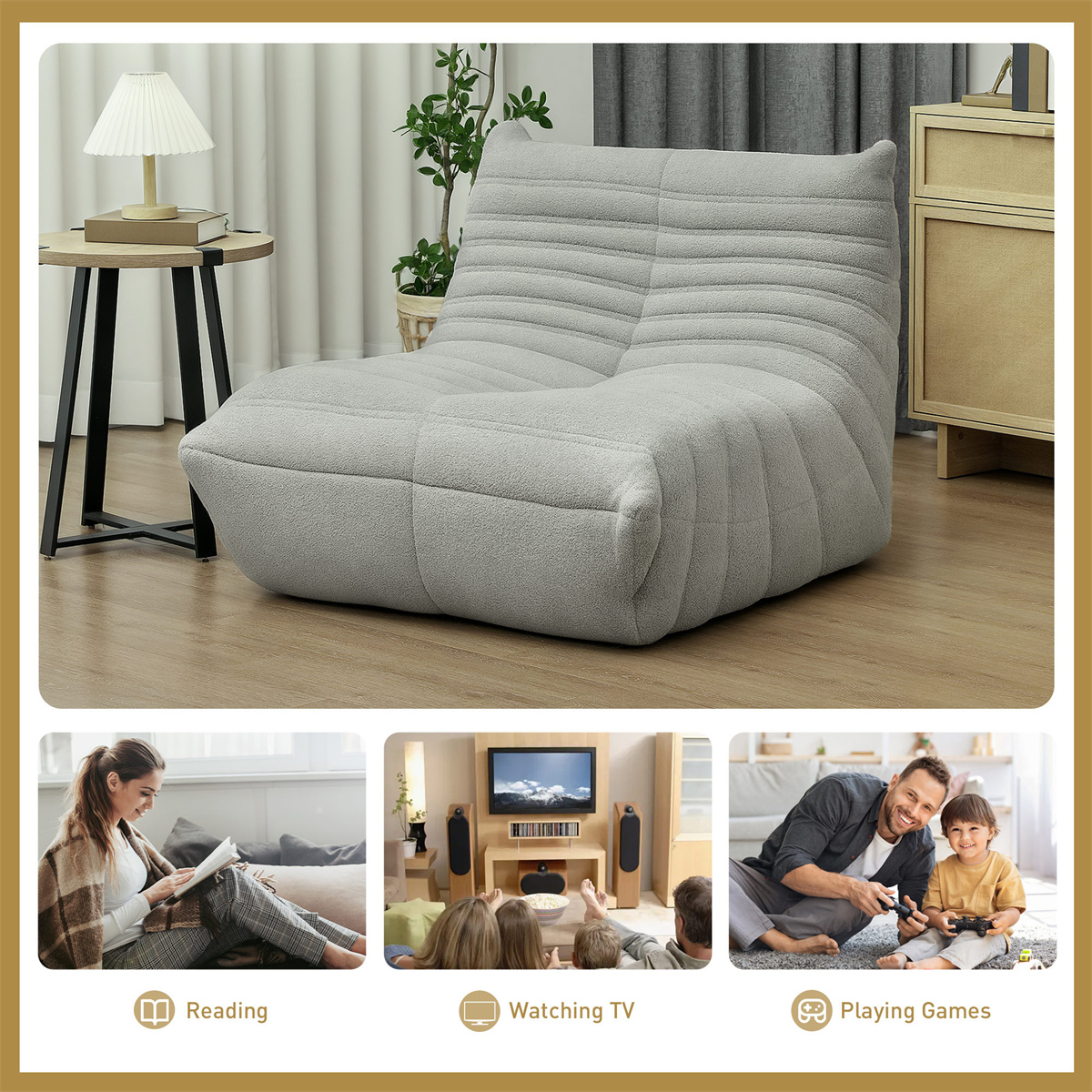 Togo Armless Floor Lounge Chair - Image 12