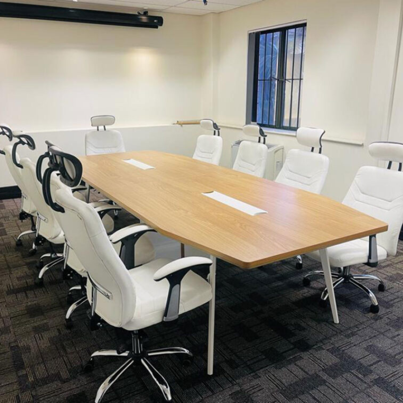 Nerald Boardroom Table & Revolt Office Chair Set
