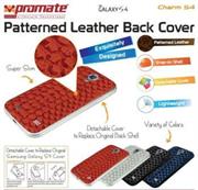 Promate Black Charm.S4 Premium Leather Back Cover