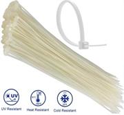 Noble 2.5 x 100mm Pack of 100 White Nylon Cable Ties
