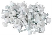 Noble 12mm Round Cable Clips with Nail White 100 Pieces