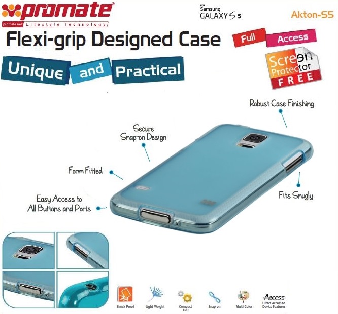 Promate Blue Akton S5 Multi-colored flexi-grip
