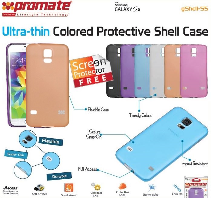 Promate Orange Gshell S5 Ultra-thin Colored